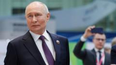 Elon Musk and Vladimir Putin in a conceptual meeting discussing satellite technology
